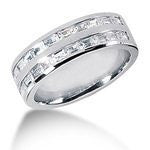 14k White Gold Men's Diamond Wedding Band 1.76 ct