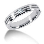 14k White Gold Men's Diamond Wedding Band