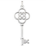 14 kt White Gold Key Pendant