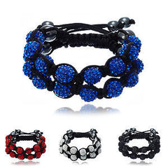 Double Layered Shamballa Swarovski Hematite Bracelet