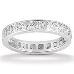 14K White Women's Gold Channel-Set Princess Diamond Wedding Band 3.0 ctw