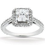 14k White Gold 1.25 Princess-Cut Diamond Fancy Engagement Ring