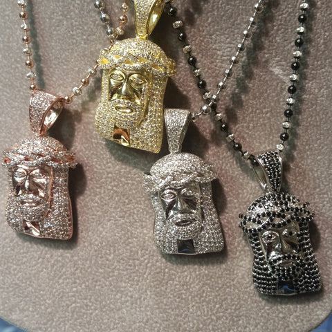 Micro Jesus Head Jewelry Set (Customized Silver Pendant)