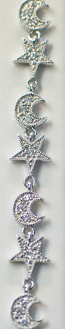 Luxe Silver Star & Moon Bracelet