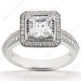 Princess-Cut Center Diamond Engagement Ring