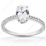 14K Oval Diamond Engagement Ring