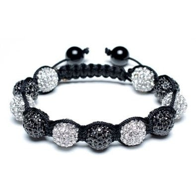 Men's Shamballa Macrame Bracelet Swarovski Crystal Beads 15mm